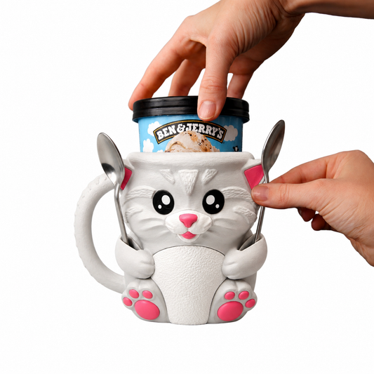 Cat Ice Cream Tub Holder