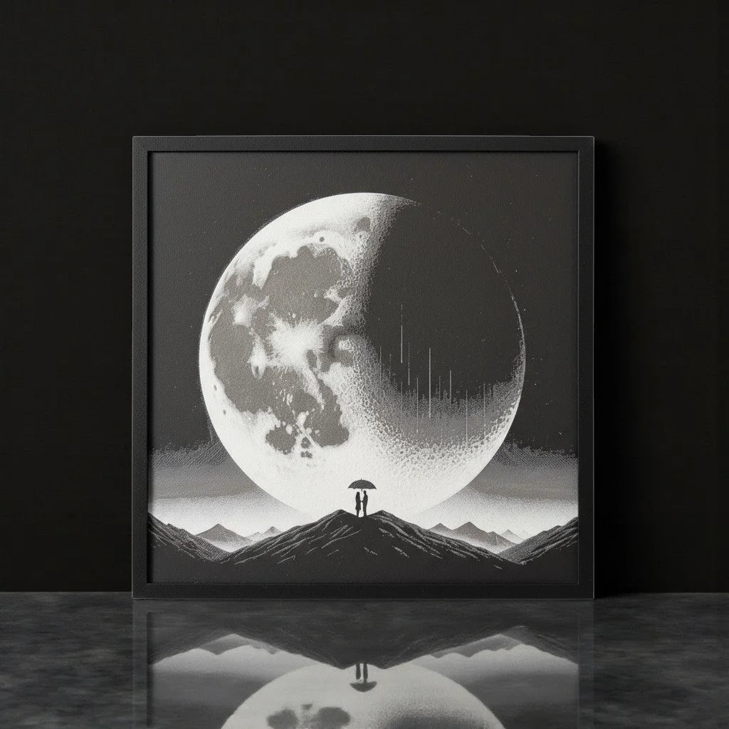 Moonlit Embrace Framed 3D Art Print