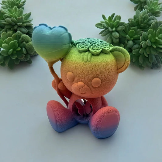 Teddy Bear Heart Balloon Ornament