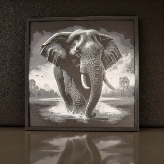 Elephant Framed 3D Art Print
