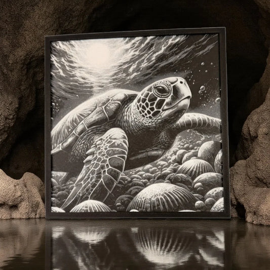 Sea Turtle Framed 3D Art Print