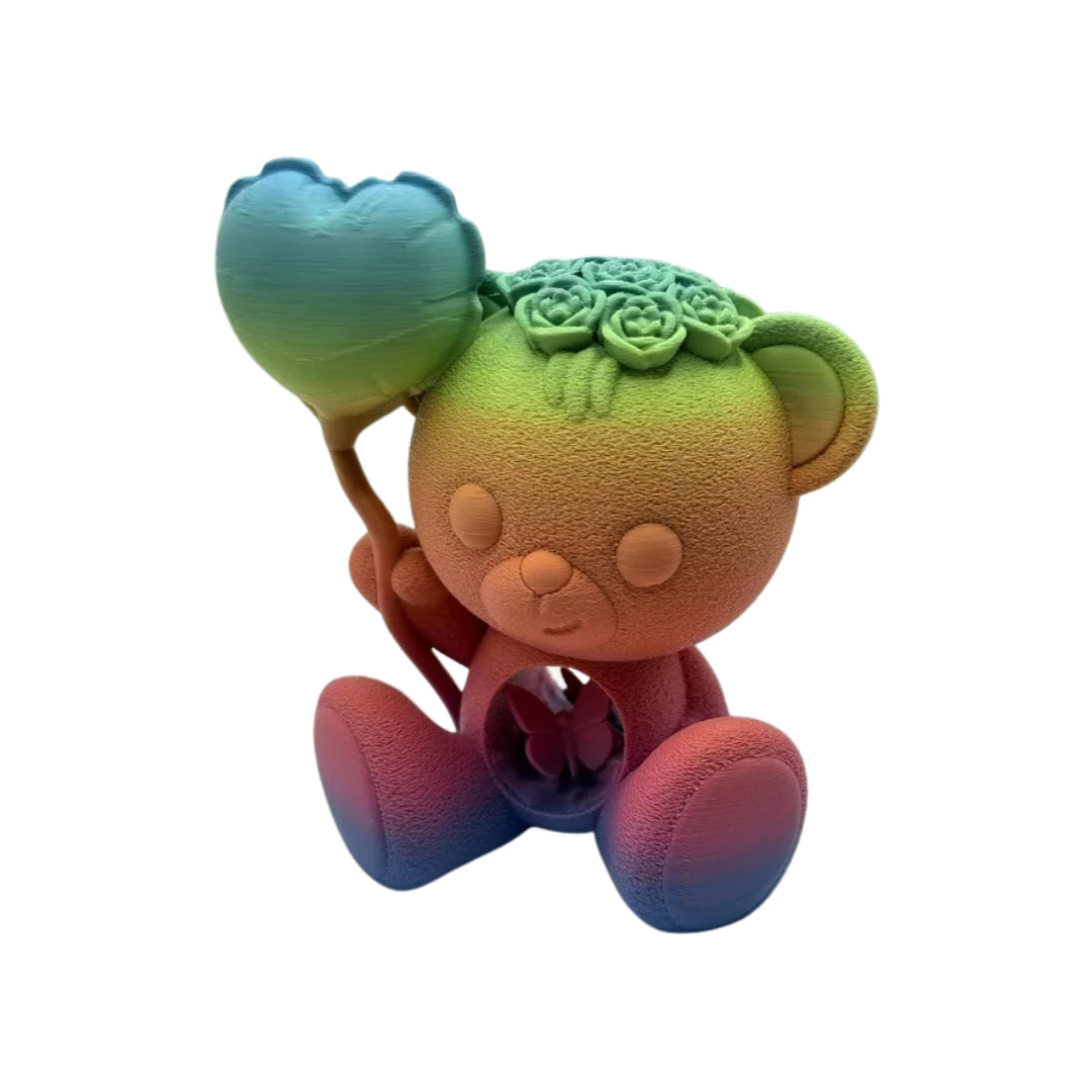 Teddy Bear Heart Balloon Ornament